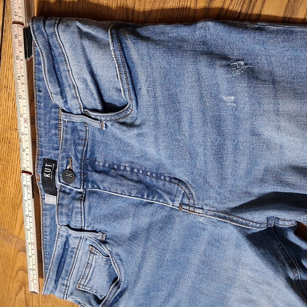 SOLD SOLD BLUE RACHEL MOM HIGH RISE Distressed Used - Picture 6 of 8